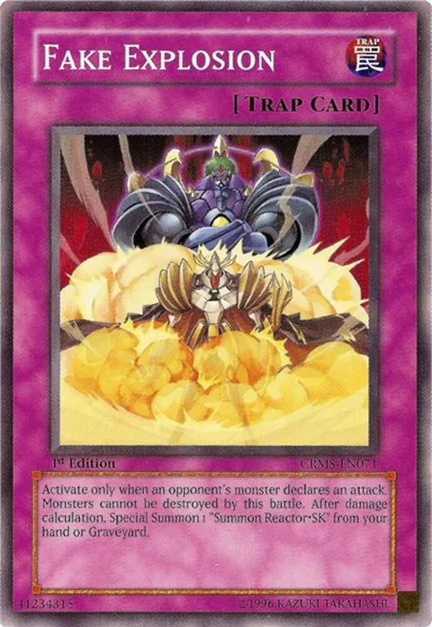 Fake Explosion CRMS-EN071 1st Edition Yu-Gi-Oh card from Crimson Crisis