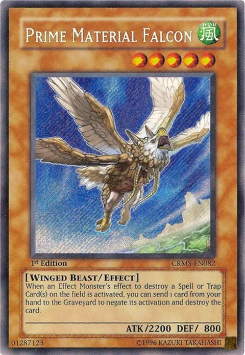 Prime Material Falcon CRMS-EN082 1st Edition Yu-Gi-Oh card from Crimson Crisis