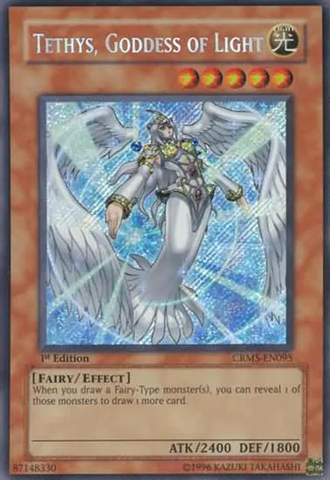 Tethys, Goddess of Light CRMS-EN095 1st Edition Yu-Gi-Oh card from Crimson Crisis