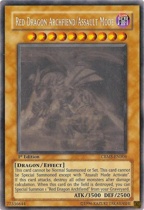 Red Dragon Archfiend/Assault Mode Ghost Rare CRMS-EN004 Unlimited Yu-Gi-Oh card from Crimson Crisis