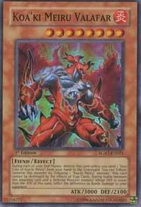 Koa'ki Meiru Valafar RGBT-EN021 1st Edition Yu-Gi-Oh card from Raging Battle