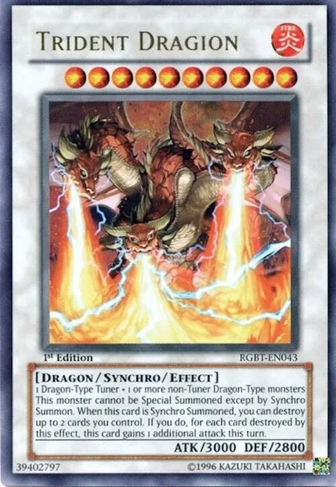 Trident Dragion RGBT-EN043 1st Edition Yu-Gi-Oh card from Raging Battle