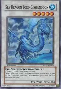 Sea Dragon Lord Gishilnodon RGBT-EN044 1st Edition Yu-Gi-Oh card from Raging Battle