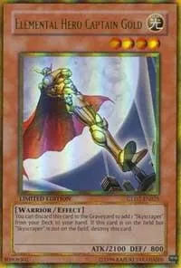 Elemental Hero Captain Gold GLD2-EN025 Yu-Gi-Oh card from Gold Series 2009