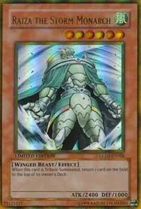 Raiza the Storm Monarch GLD2-EN026 Yu-Gi-Oh card from Gold Series 2009