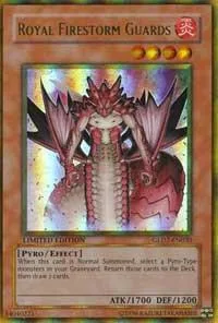 Royal Firestorm Guards GLD2-EN030 Yu-Gi-Oh card from Gold Series 2009