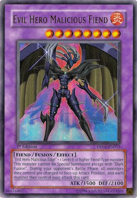 Evil Hero Malicious Fiend DP06-EN013 Unlimited Yu-Gi-Oh card from Duelist Pack 6: Jaden Yuki 3
