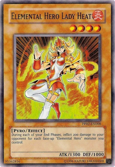 Elemental Hero Lady Heat PP02-EN008 PP02 Unlimited Super Rare Yu-Gi-Oh card from Premium Pack 2