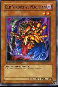 Old Vindictive Magician GLD1-EN013 Yu-Gi-Oh card from Gold Series 2008