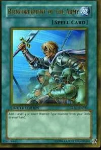 Reinforcement of the Army GLD1-EN032 Yu-Gi-Oh card from Gold Series 2008