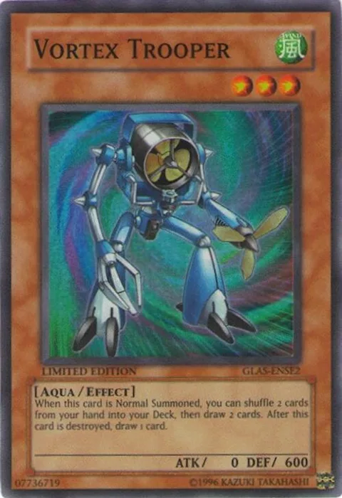 Vortex Trooper GLAS-ENSE2 Yu-Gi-Oh card from Gladiator's Assault SE