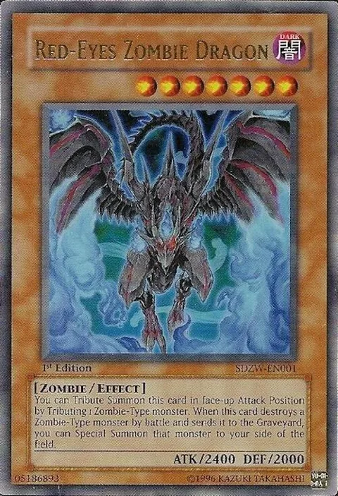 Red-Eyes Zombie Dragon SDZW-EN001 Yu-Gi-Oh card from Structure Deck: Zombie World