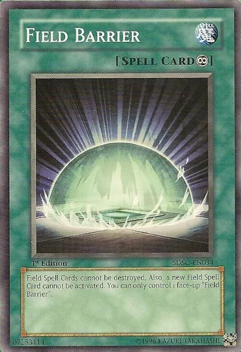 Field Barrier SDSC-EN034 1st Edition Yu-Gi-Oh card from Structure Deck: Spellcaster's Command
