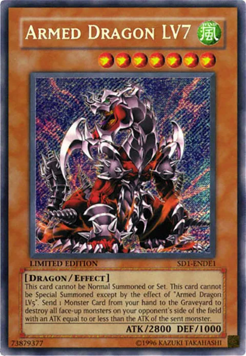 Armed Dragon Lv7 SD1-ENDE1 Yu-Gi-Oh card from Structure Deck: Deluxe Edition