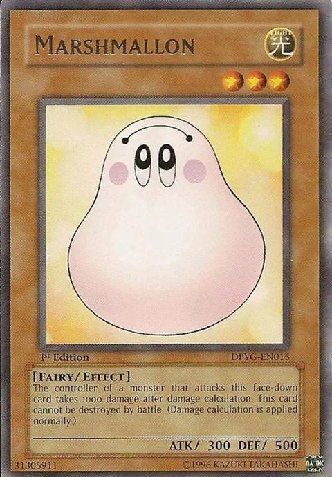 Marshmallon DPYG-EN015 Unlimited Yu-Gi-Oh card from Duelist Pack: Yugi