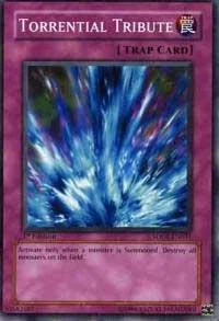 Torrential Tribute SDDE-EN031 1st Edition Yu-Gi-Oh card from Structure Deck: The Dark Emperor
