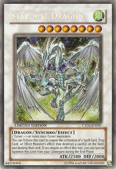 Stardust Dragon CT05-EN001 Yu-Gi-Oh card from 2008 Collectors Tin
