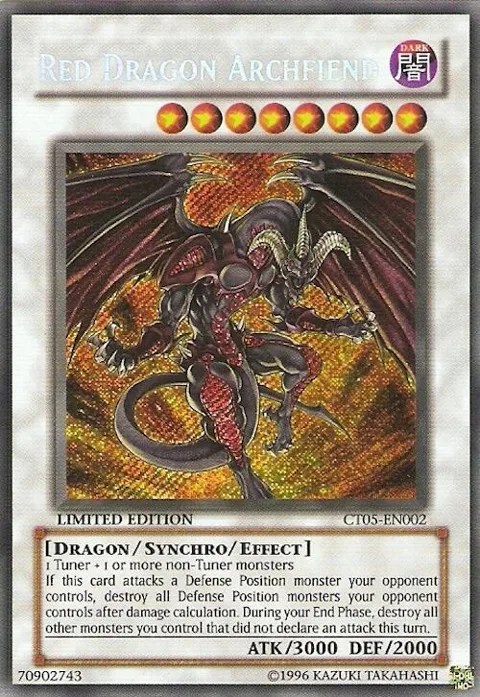 Red Dragon Archfiend CT05-EN002 Yu-Gi-Oh card from 2008 Collectors Tin