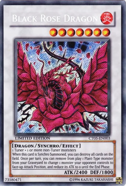 Black Rose Dragon CT05-EN003 Yu-Gi-Oh card from 2008 Collectors Tin