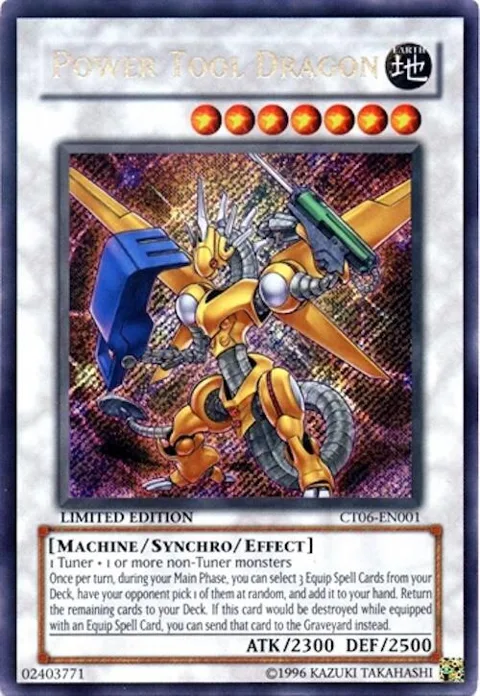 Power Tool Dragon CT06-EN001 Yu-Gi-Oh card from 2009 Collectors Tin