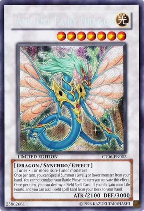 Ancient Fairy Dragon CT06-EN002 Yu-Gi-Oh card from 2009 Collectors Tin