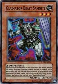 Gladiator Beast Samnite TU01-EN004 Yu-Gi-Oh card from Turbo Pack Booster One Pack