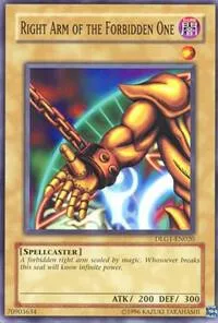 Right Arm of the Forbidden One DLG1-EN020 Yu-Gi-Oh card from Dark Legends