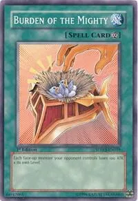 Burden of the Mighty SDWS-EN019 Yu-Gi-Oh card from Structure Deck: Warriors' Strike