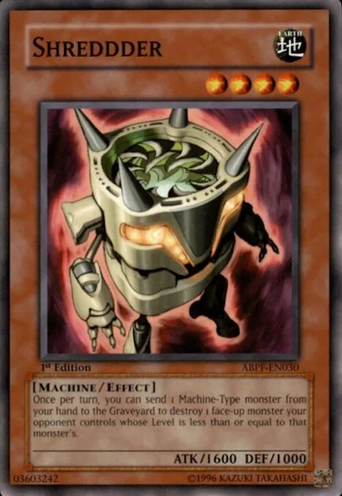 Shreddder ABPF-EN030 1st Edition Yu-Gi-Oh card from Absolute Powerforce