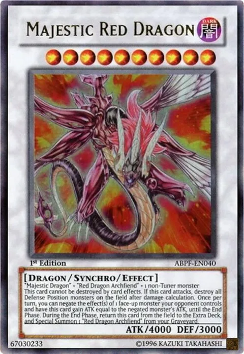 Majestic Red Dragon ABPF-EN040 Unlimited Yu-Gi-Oh card from Absolute Powerforce
