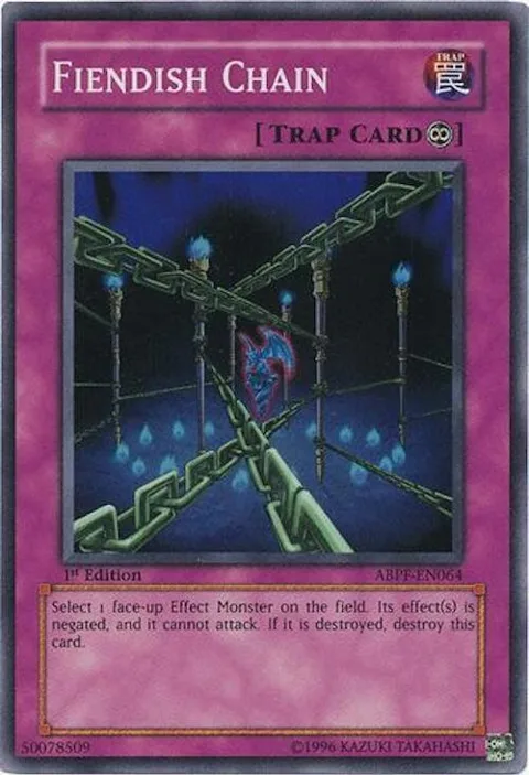 Fiendish Chain ABPF-EN064 1st Edition Yu-Gi-Oh card from Absolute Powerforce