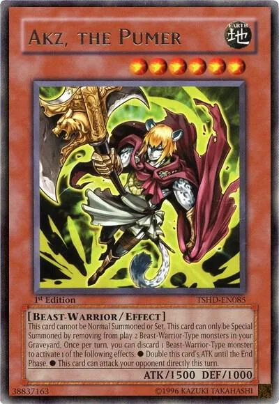 Akz, the Pumer TSHD-EN085 Yu-Gi-Oh card from The Shining Darkness