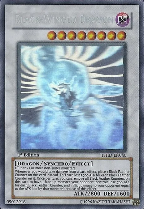 Black-Winged Dragon Ghost Rare TSHD-EN040 1st Edition Yu-Gi-Oh card from The Shining Darkness