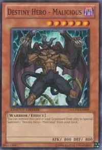 Destiny HERO - Malicious GLD3-EN009 Yu-Gi-Oh card from Gold Series 3