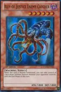 Ally of Justice Enemy Catcher HA02-EN020 1st Edition Yu-Gi-Oh card from Hidden Arsenal 2