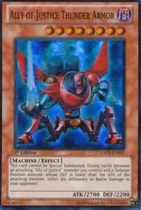 Ally of Justice Thunder Armor HA02-EN021 Unlimited Yu-Gi-Oh card from Hidden Arsenal 2