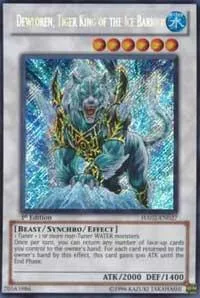 Dewloren, Tiger King of the Ice Barrier HA02-EN027 1st Edition Yu-Gi-Oh card from Hidden Arsenal 2