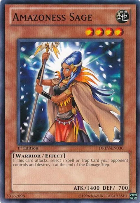 Amazoness Sage DREV-EN030 Unlimited Yu-Gi-Oh card from Duelist Revolution