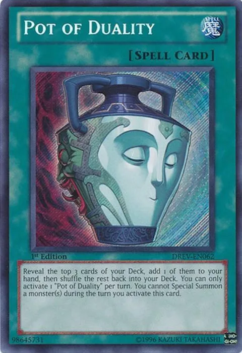 Pot of Duality DREV-EN062 1st Edition Yu-Gi-Oh card from Duelist Revolution