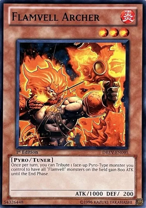Flamvell Archer DREV-EN095 Unlimited Yu-Gi-Oh card from Duelist Revolution