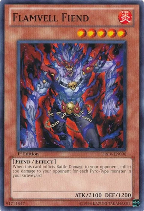 Flamvell Fiend DREV-EN096 Unlimited Yu-Gi-Oh card from Duelist Revolution