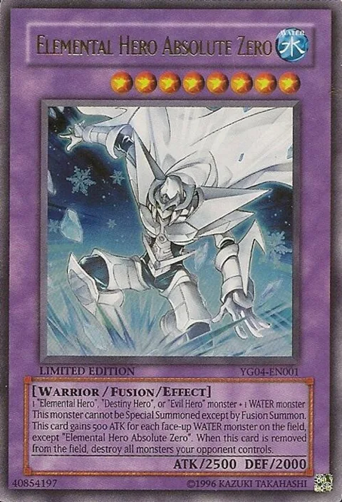 Elemental Hero Absolute Zero YG04-EN001 Yu-Gi-Oh card from Miscellaneous Promotional Cards