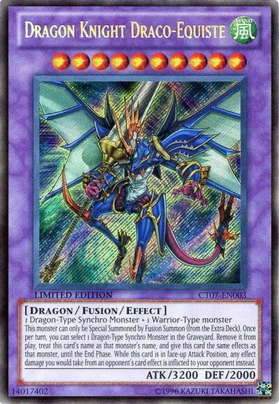 Dragon Knight Draco-Equiste CT07-EN003 Yu-Gi-Oh card from 2010 Collectors Tins