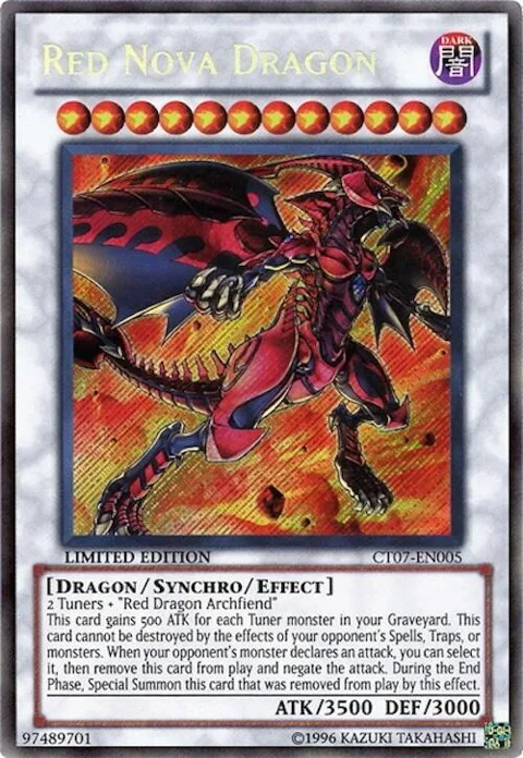Red Nova Dragon CT07-EN005 Yu-Gi-Oh card from 2010 Collectors Tins