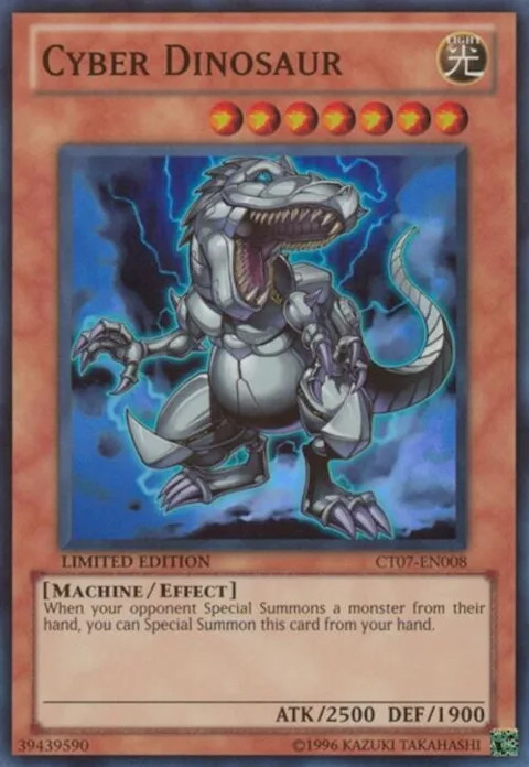 Cyber Dinosaur CT07-EN008 Yu-Gi-Oh card from 2010 Collectors Tins