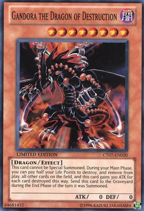 Gandora the Dragon of Destruction CT07-EN020 Yu-Gi-Oh card from 2010 Collectors Tins