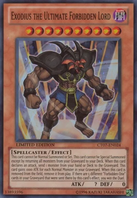 Exodius the Ultimate Forbidden Lord CT07-EN024 Yu-Gi-Oh card from 2010 Collectors Tins