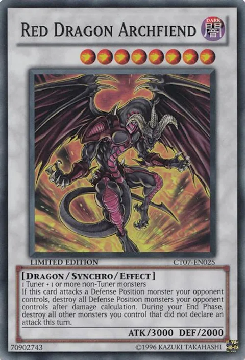 Red Dragon Archfiend CT07-EN025 Yu-Gi-Oh card from 2010 Collectors Tins