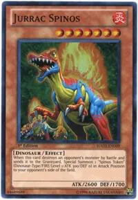 Jurrac Spinos HA03-EN009 Unlimited Yu-Gi-Oh card from Hidden Arsenal 3
