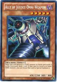 Ally of Justice Omni-Weapon HA03-EN050 Yu-Gi-Oh card from Hidden Arsenal 3
